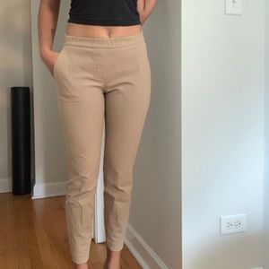 Theory tan tapered pant